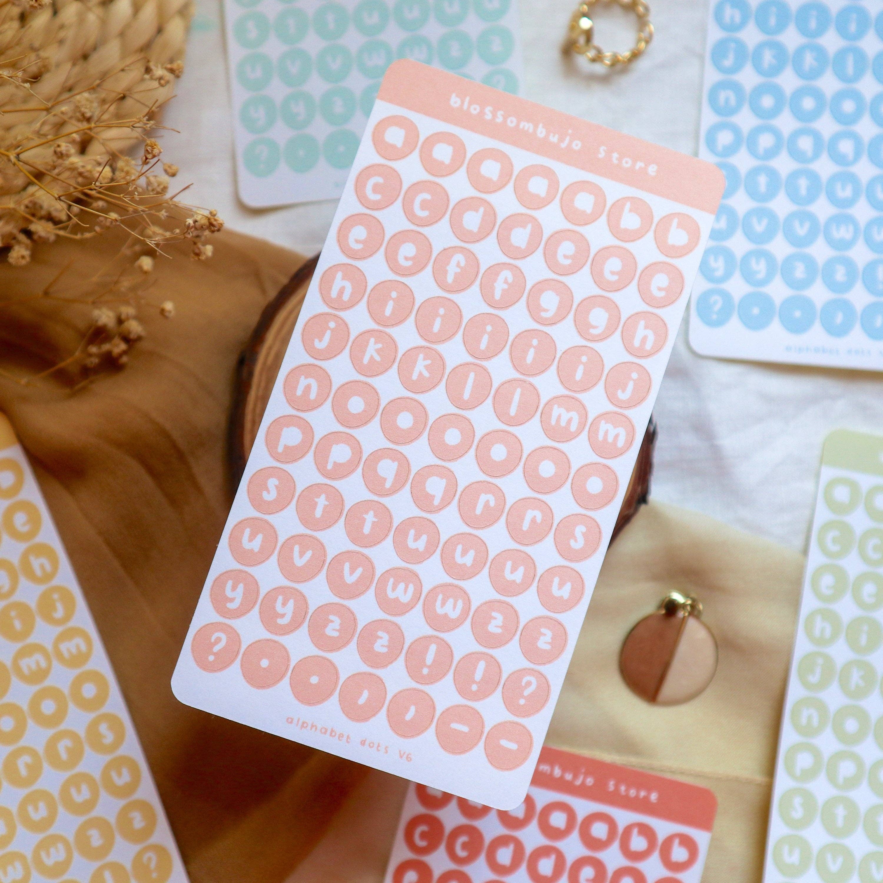 BlossomBujo Store - Vendita all'ingrosso Adesivo - Stickersheet - Alphabet Dots5