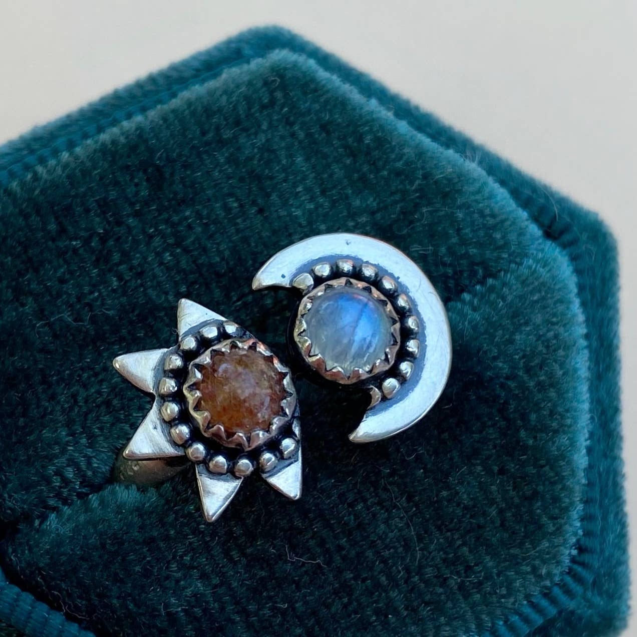 Blue and Blue - Wholesale Cocktail/Statement Ring - Sun & Moon Ring4