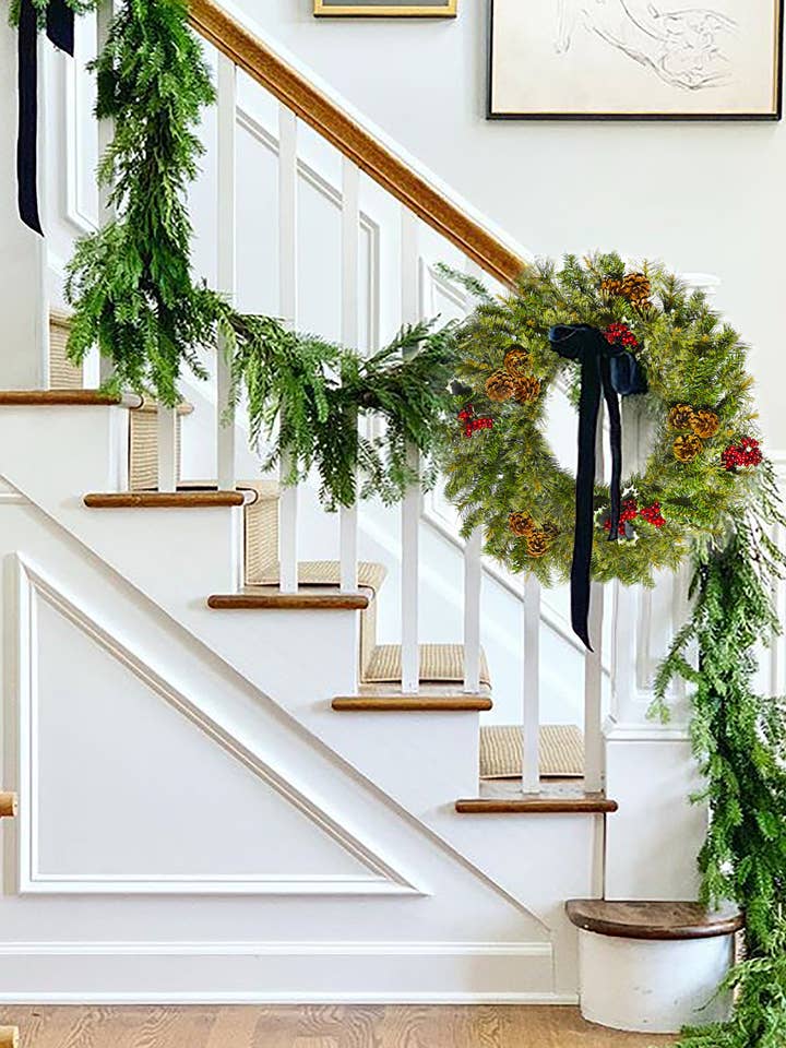 24" Cheyenne Pine Wreath, 130 Tips, for wholesale by Perfect Holiday