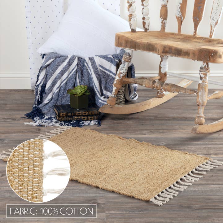VHC Brands - Wholesale Area Rug - Burlap Natural Chindi/Rag Rug 20x30