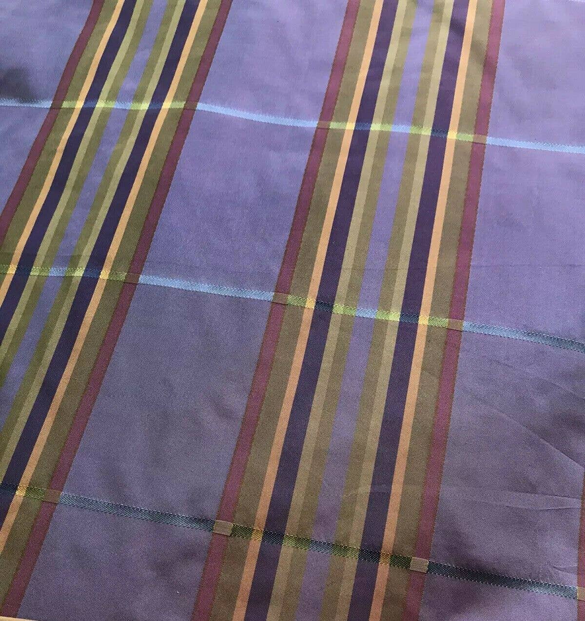 Fancy Styles Fabric - Wholesale Fabric - Lady Deborah Designer 100% Silk Taffeta Plaid Tartan Ribbon Fabric Purple4
