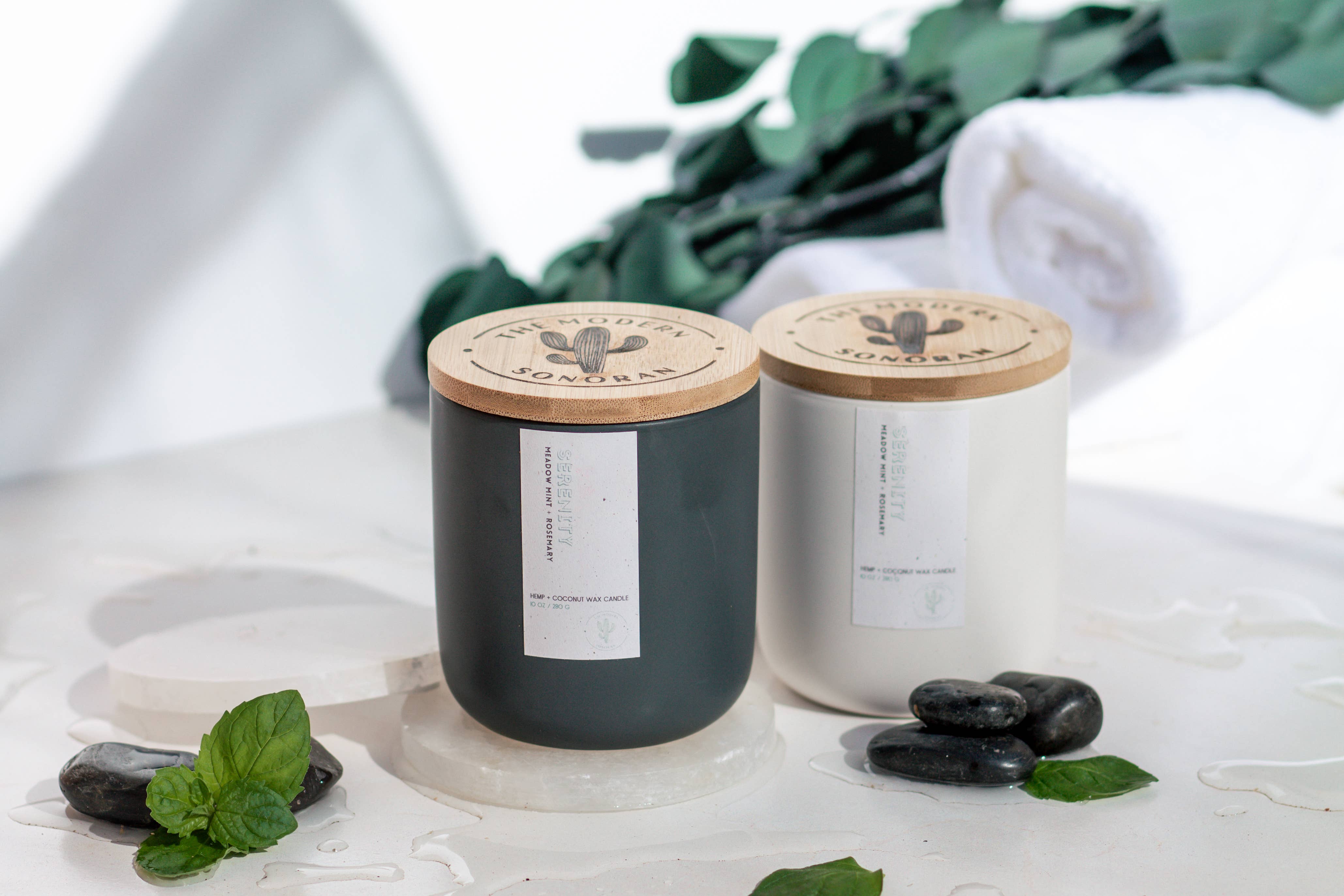 The Modern Sonoran – Großhandel Kerze im Glas / gefüllte Kerze – Gelassenheit: Erfrischende Minze Ruhiger Luxus Hanf Spa-Kerze3
