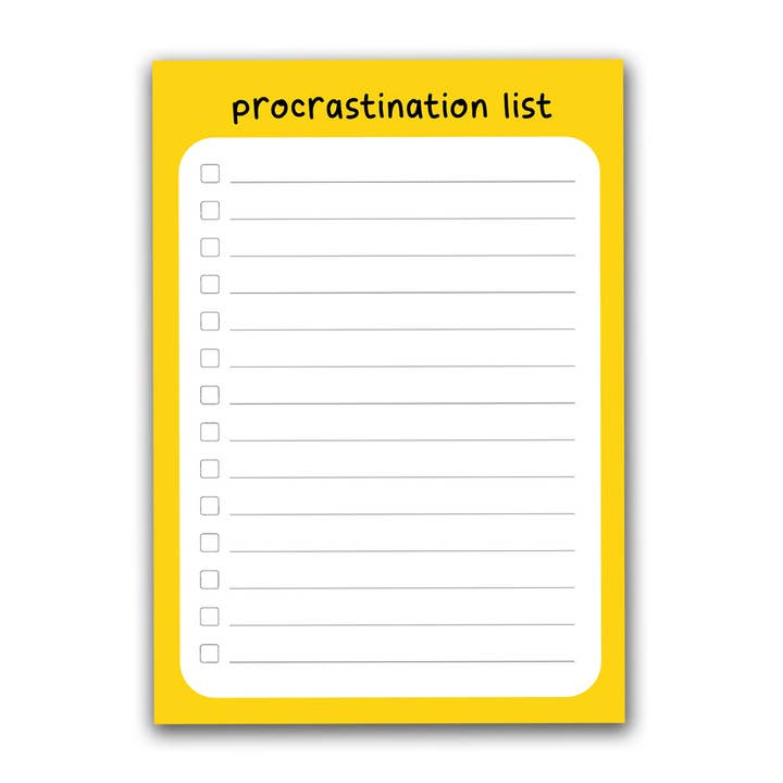 Lista de procrastinaciones: Bloc de notas A6/Bloc de listas/Bloc de notas para venta al por mayor de The Playful Indian