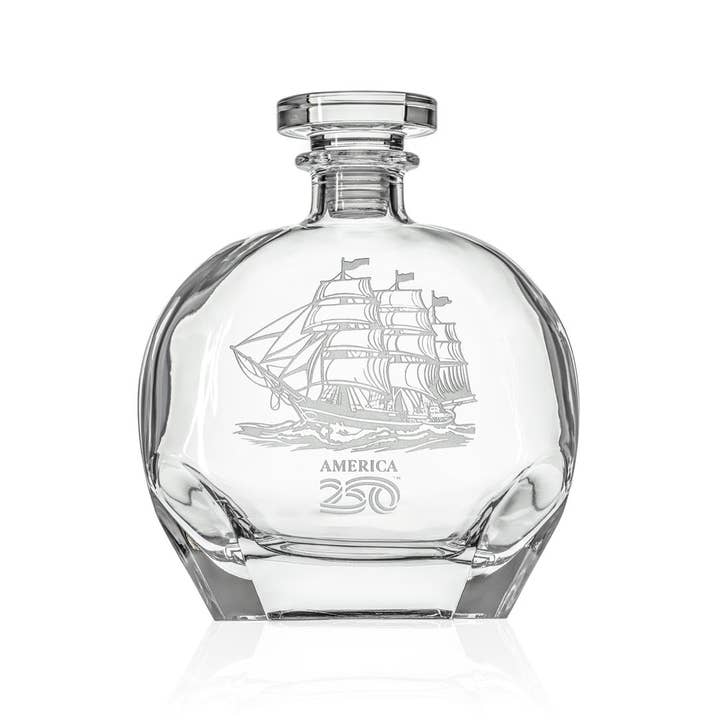 America250™ Tall Ship 23oz Whiskey Decanter for wholesale by Rolf Glass