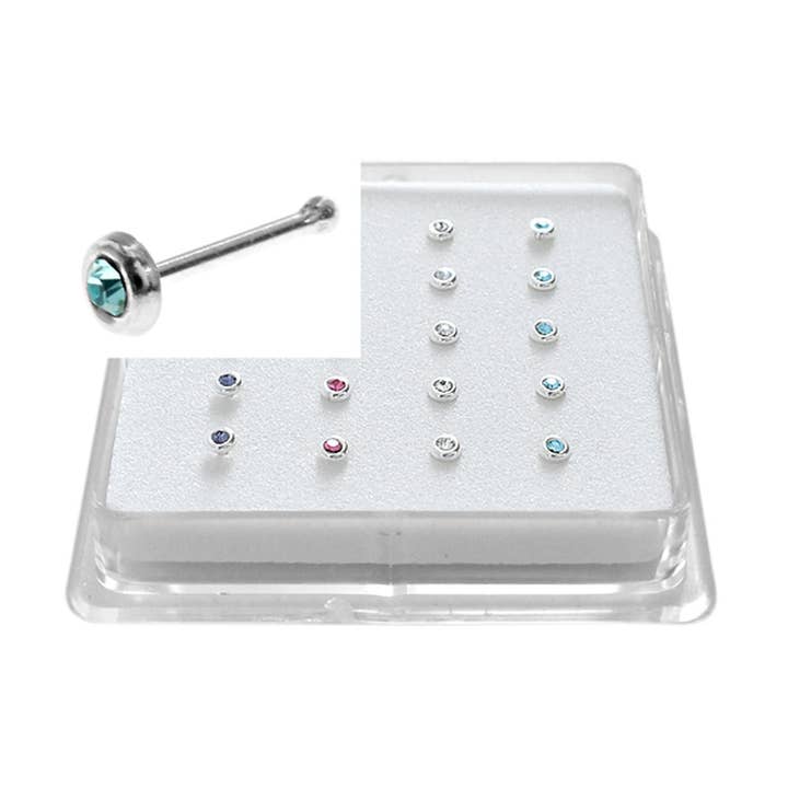 Heidi 2mm nose pins for wholesale by Kali Ma Designs - Sterling Silver Jewellery