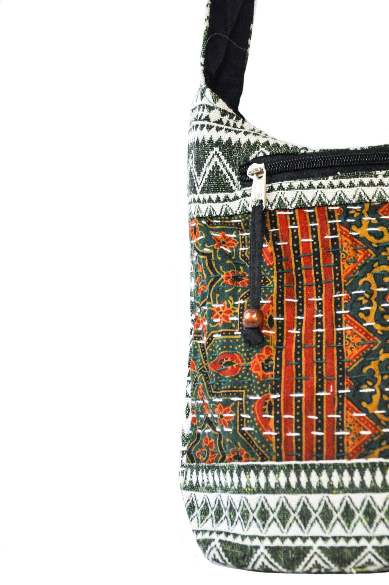 Zumki - Wholesale Crossbody Bag - Women's - Holly Cotton Kantha Stitch Crossbody9