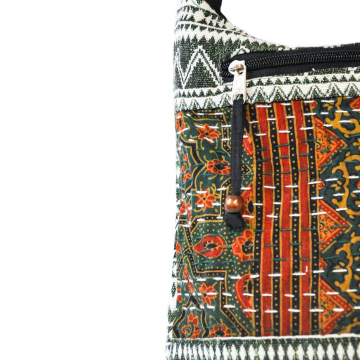 Zumki - Wholesale Crossbody Bag - Women's - Holly Cotton Kantha Stitch Crossbody9