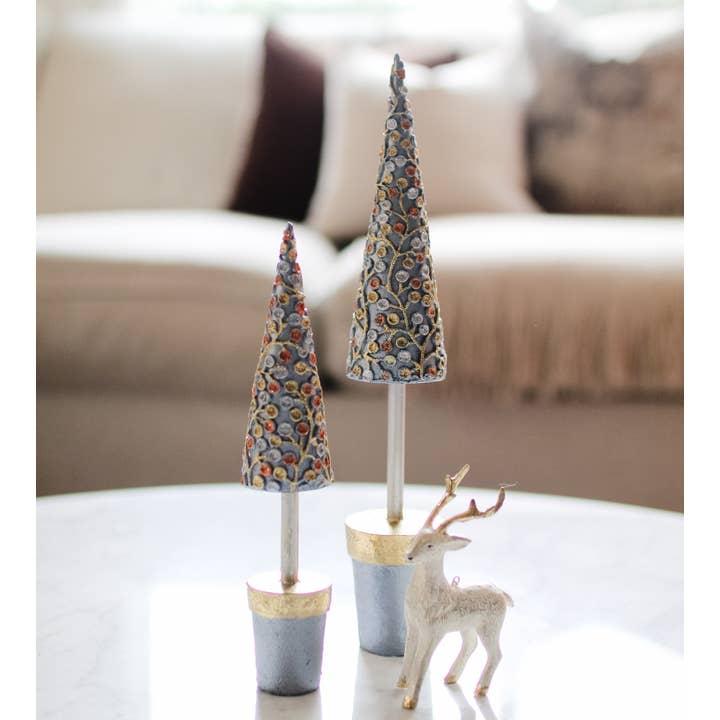 Beaded Dotted Vine Topiary Tree (Blue Dream) for wholesale by Dekorasyon Gifts Decor