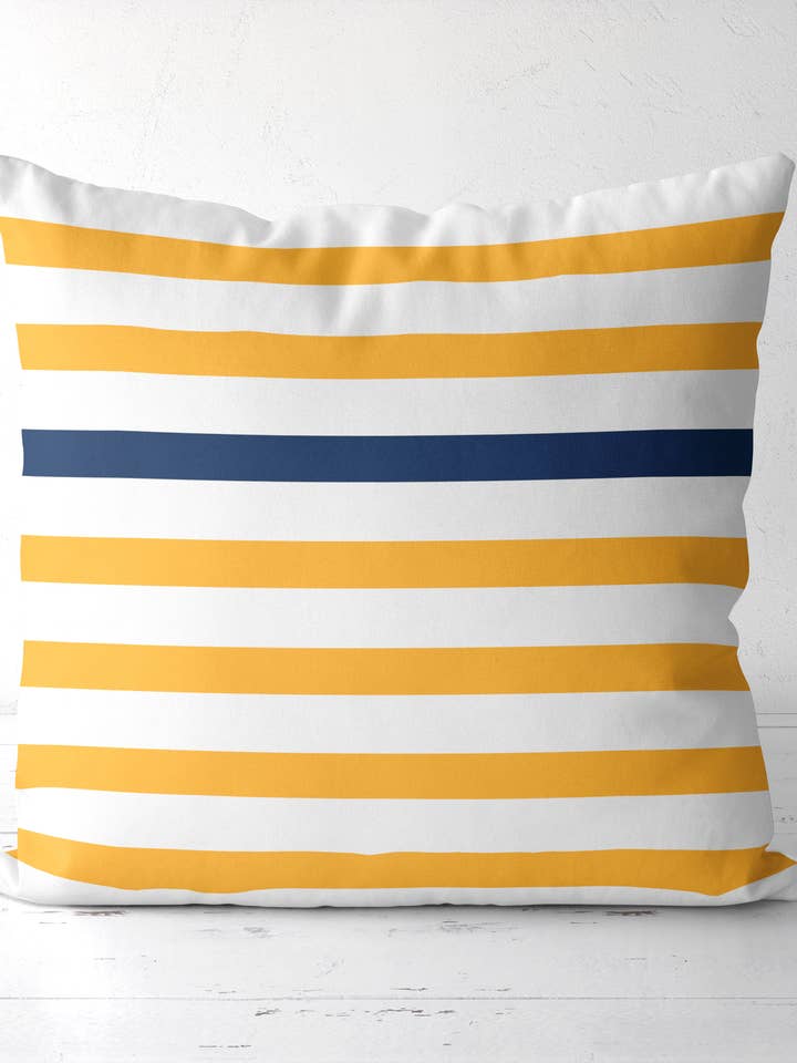 Yellow and blue nautical Throw pillow (Copy) for wholesale by Latte Design