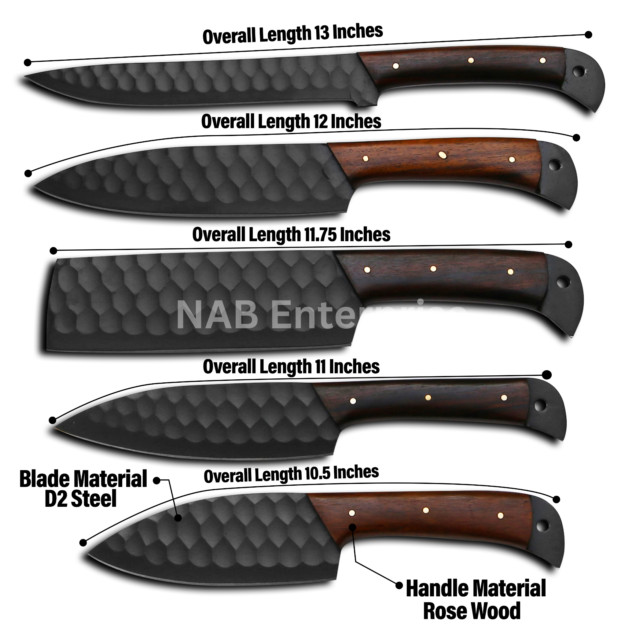 Bravohandicrafts - Wholesale Knife Set - Carbon Steel Chef Set, BBQ Chef Set Hand Forged Chef Knives 8