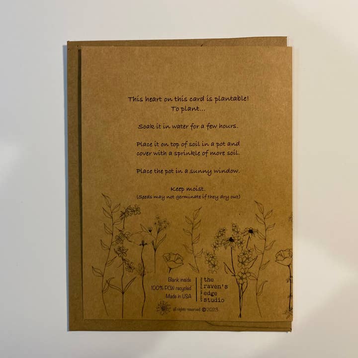 The Raven’s Edge Studio - Wholesale Birthday card - Wildflower Seed Heart Birthday Card: Plantable, Eco Friendly2