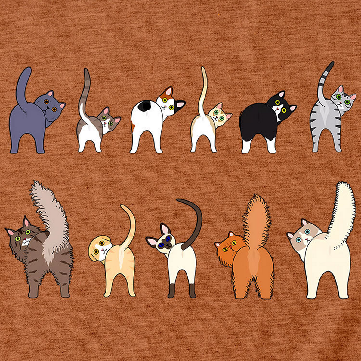 ACCITY - Wholesale T-Shirt (Graphic) - Unisex - Cute Cat Graphic Tee – 11 Cats Turn Around_CWTTS149525