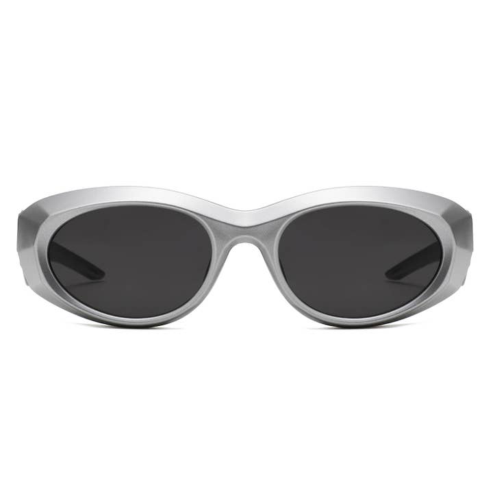 Cramilo Eyewear - Wholesale Sunglasses - Women's - Y2K Oval Retro Wrap Chunky Sunglasses 7