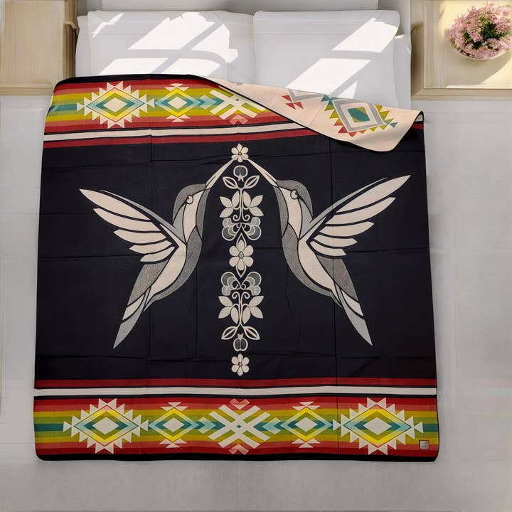 OldTribes - Wholesale Throw Blanket - OLDTRIBES™ Twin Hummingbird Wool (Reversible)0