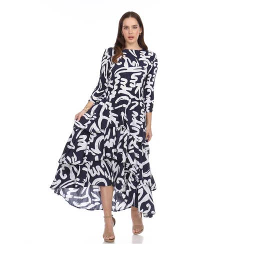 3/4 ärm klassisk klänning i flera lager för wholesale av Veeca