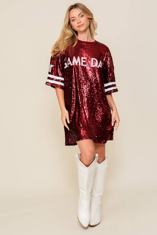 Vanilla Monkey – wholesale Tunic – Women’s – Game Day Sequin Over Sized Top2