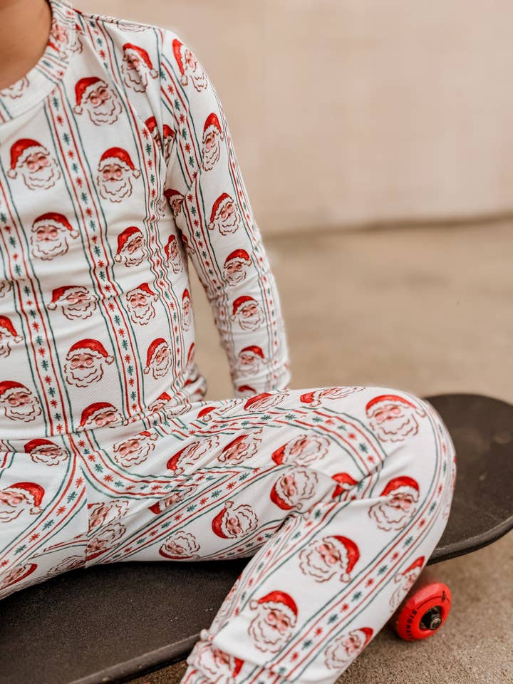 Little Joy Co. - Wholesale Sleepwear Set - Kids - Vintage Santa Bamboo Christmas Pajamas - 2pc Set10