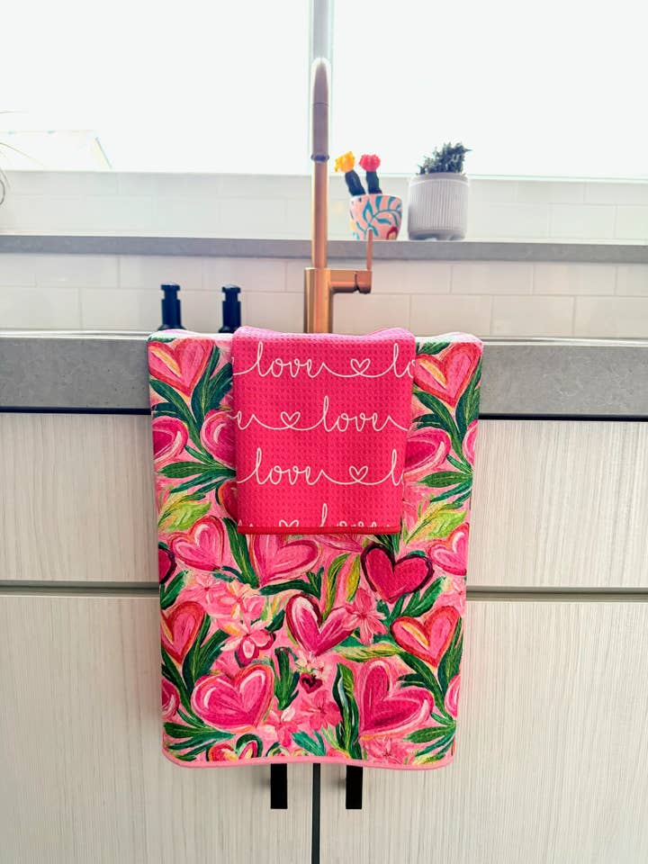 Growing Love/Written In Love: Double Sided-Hand Towel Washcloth Set for wholesale by Crae.Home