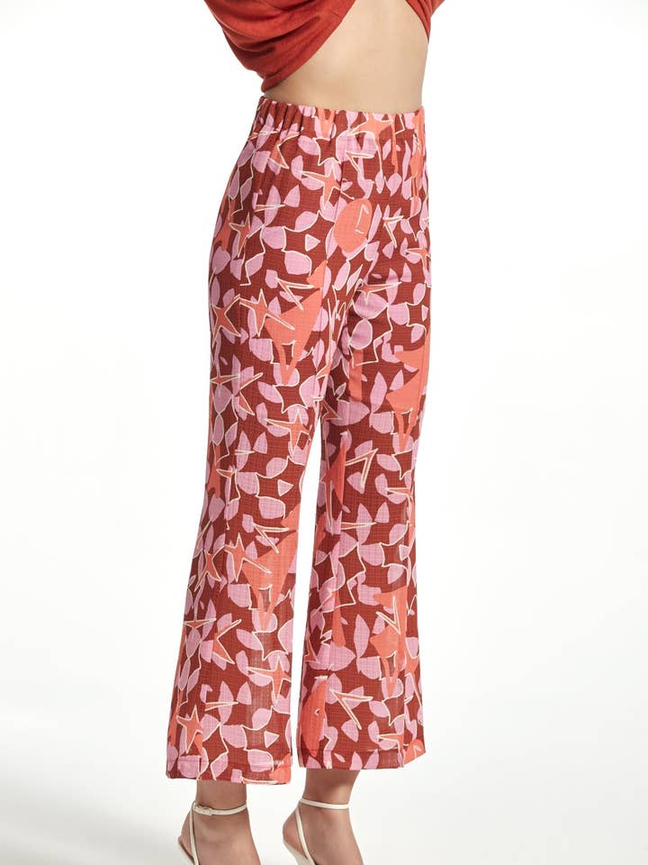 Faisan Seersucker Multicolor Printed Pants for wholesale by OKY