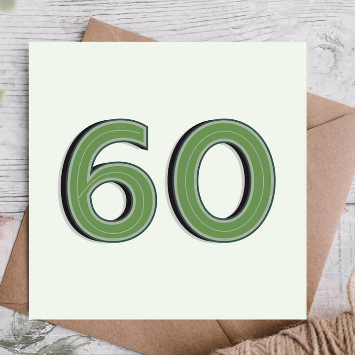 60th Modern Birthday Card for wholesale by Highgrove Cards