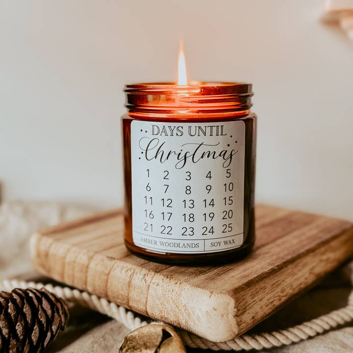 The Gift Gala Shop Candle Co. - Wholesale Jar/Filled Candle - 9 oz Advent Calendar Soy Candles | Rustic Christmas Candles3