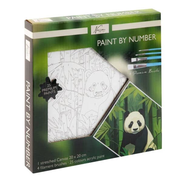 Robbie Toys Ltd – wholesale DIY craft kit – Paint by number 20x20cm Panda-25 paints/4 brushes0