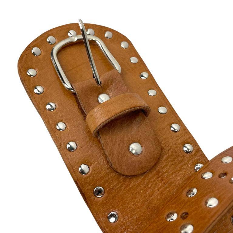 Chenson & Gorett - Wholesale Belt - Women's - Exclusive Handmade Leather Belt with Many Studs B2B4