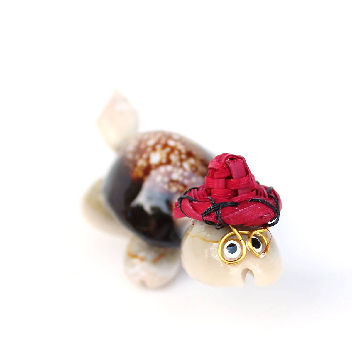 California Seashell Company - Wholesale Decorative Tabletop Object - Souvenir Shell Turtles - 4 Assorted Color Hats5