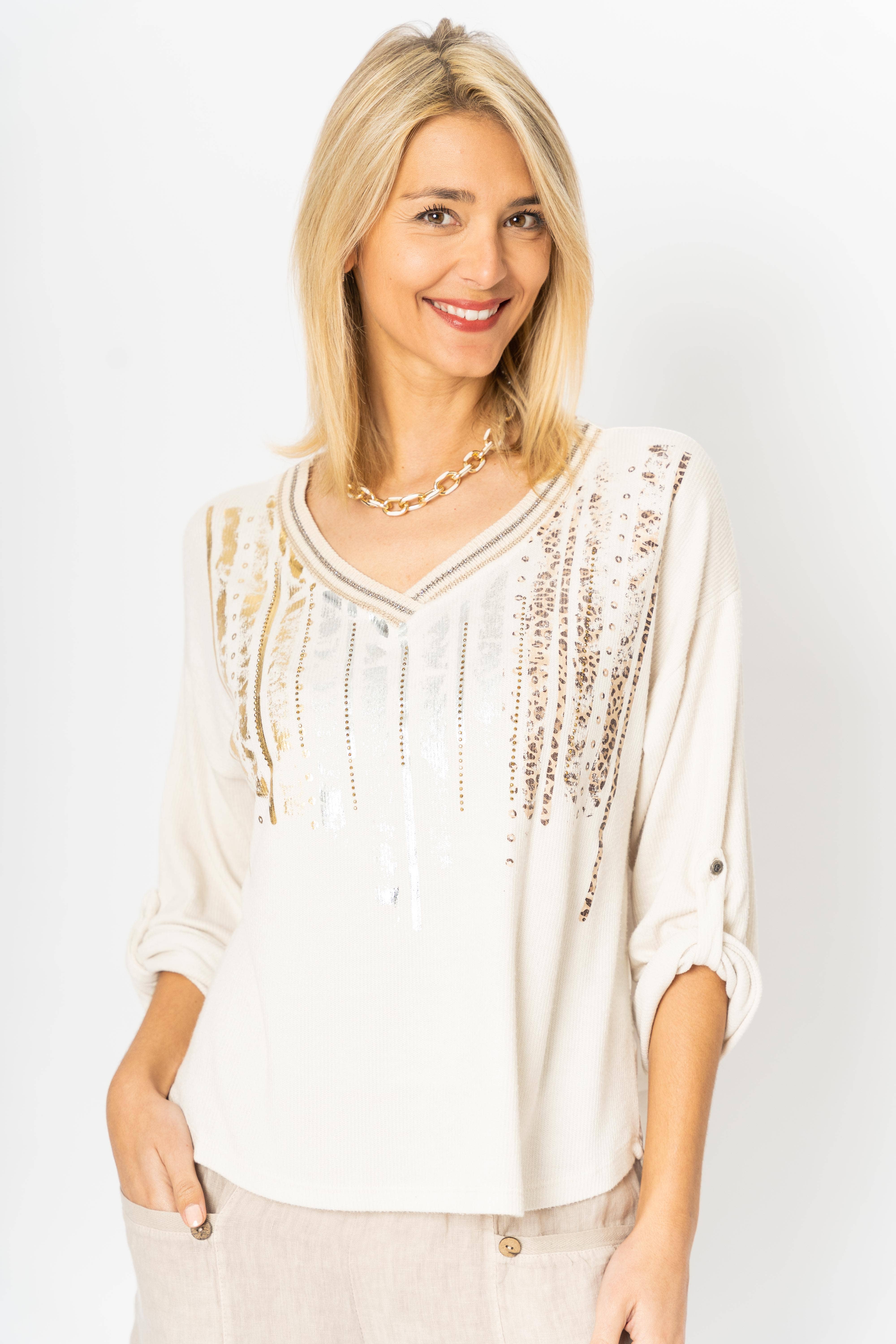 Look Mode Usa - Wholesale Knit Sweater - Women's - Women sweater with rhinestone 5