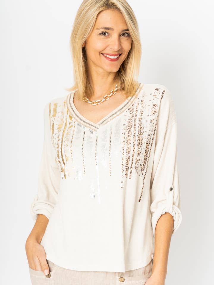 Look Mode Usa - Wholesale Knit Sweater - Women's - Women sweater with rhinestone 5