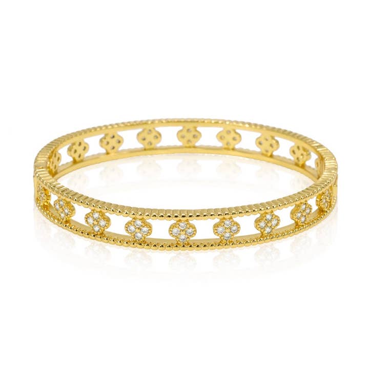 Gracie CZ Clover Bangle and other Purchase Wholesale cz bangles. Free Returns & Net 60 Terms on Faire trending on Faire.