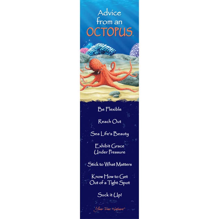 Advice from an Octopus Laminated Bookmark for wholesale by Advice for Life by Your True Nature