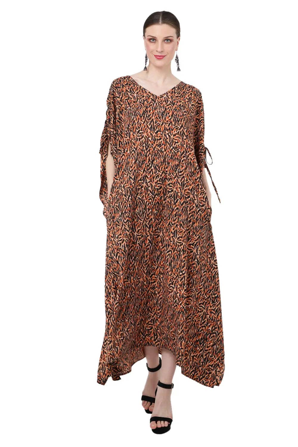 Altrosa Damen Midi Kaftan Sommer Kaftankleid Dämmerungsorange 169 S-3XL für den Großhandel auf Faire0