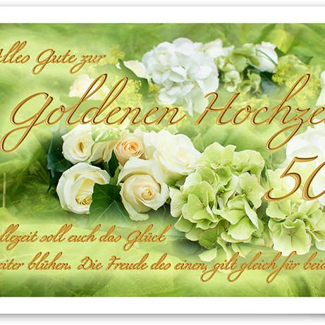 Boda dorada/tarjeta de felicitación/749029 para venta al por mayor de Yabué