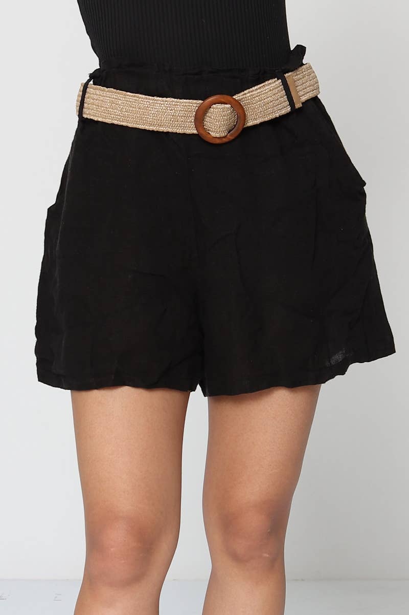 LÉA & LUC – wholesale Shorts – Dam – Shorts i 100 % linne med bälte REF. 505753