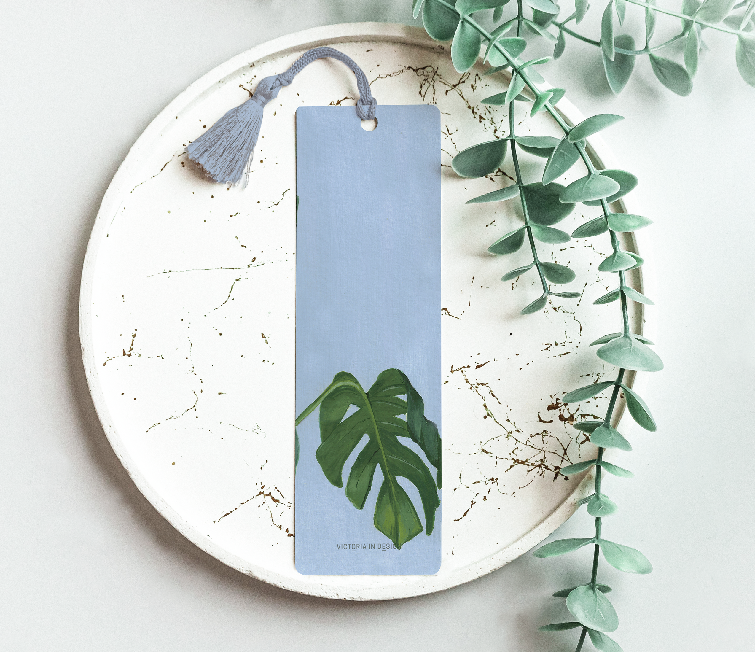 Victoria in Design - Wholesale Bookmark - Mon Monstera Bookmark with Tassel2