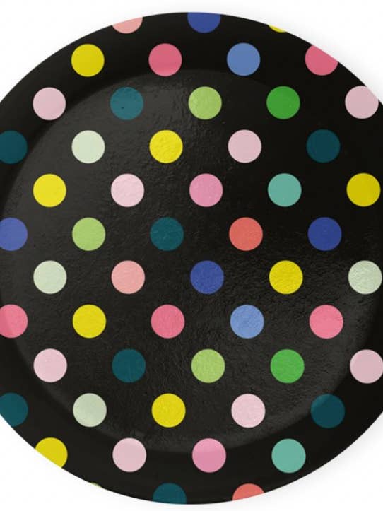 Black Multi Spot 11cm Tiny Round Birch Ply Tray for wholesale by Gabrielle Good