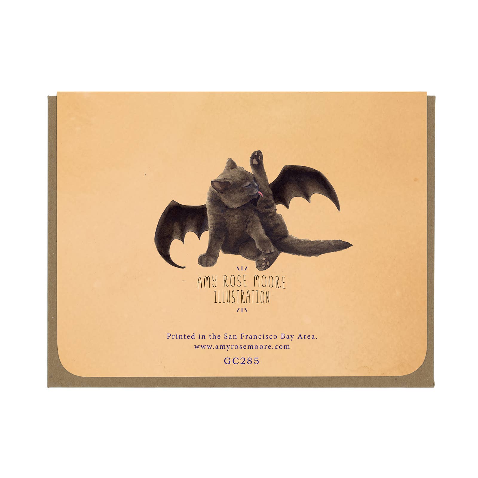 Amy Rose Moore Illustration – wholesale Everyday greeting card – The Boop- Bat Kittens - Blank Card  1