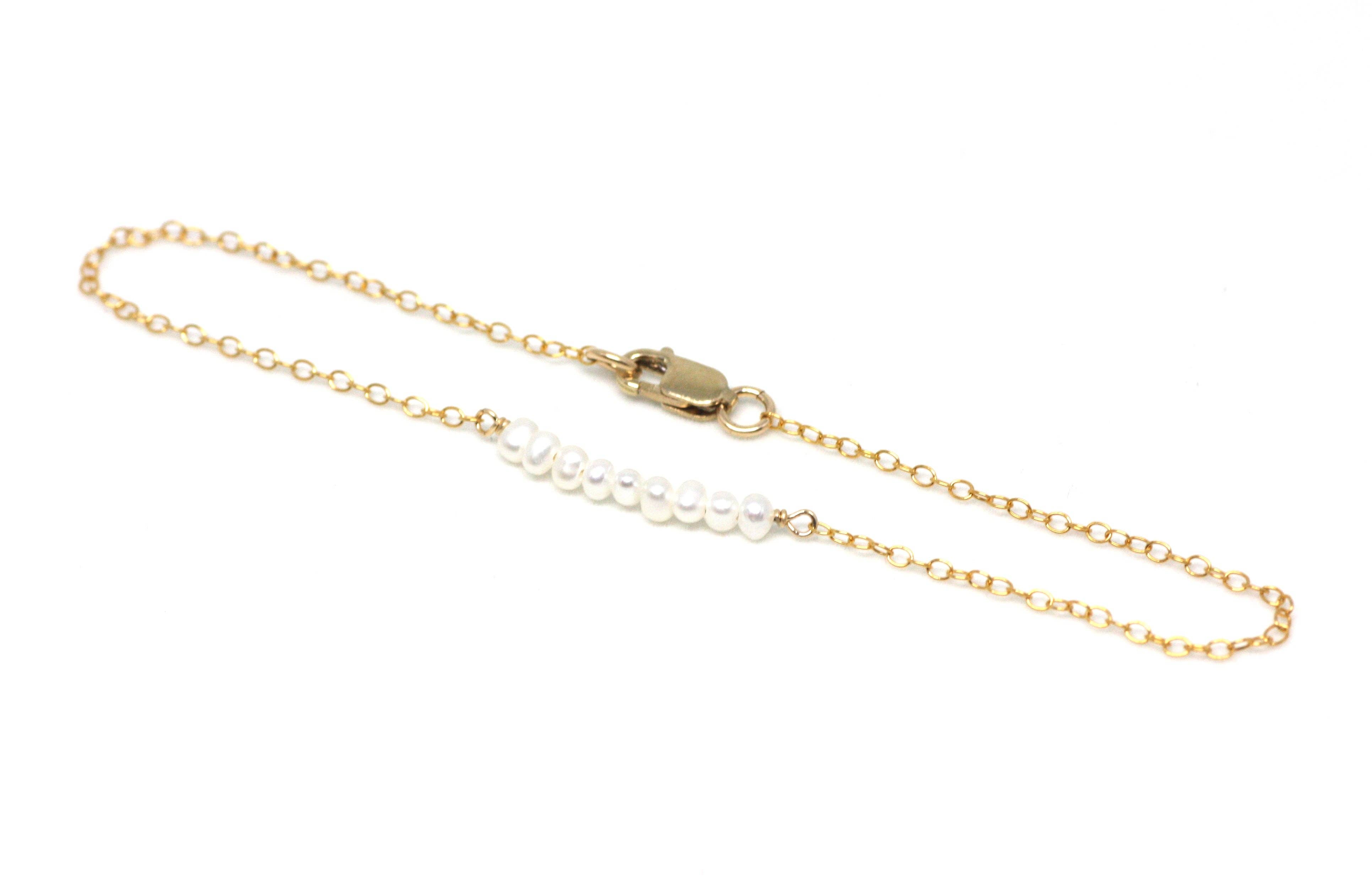 Azki Jewelry - Wholesale Link & Chain Bracelet - Small Gemstone Bar Bracelet3