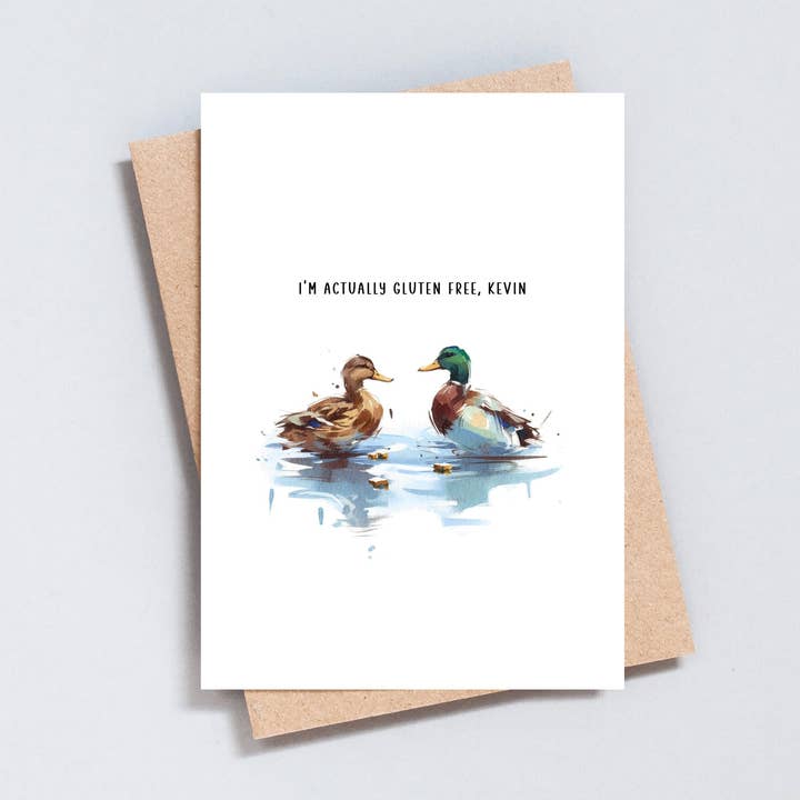 I'm Actually Gluten Free Kevin, Birthday Card for wholesale by The Type Club