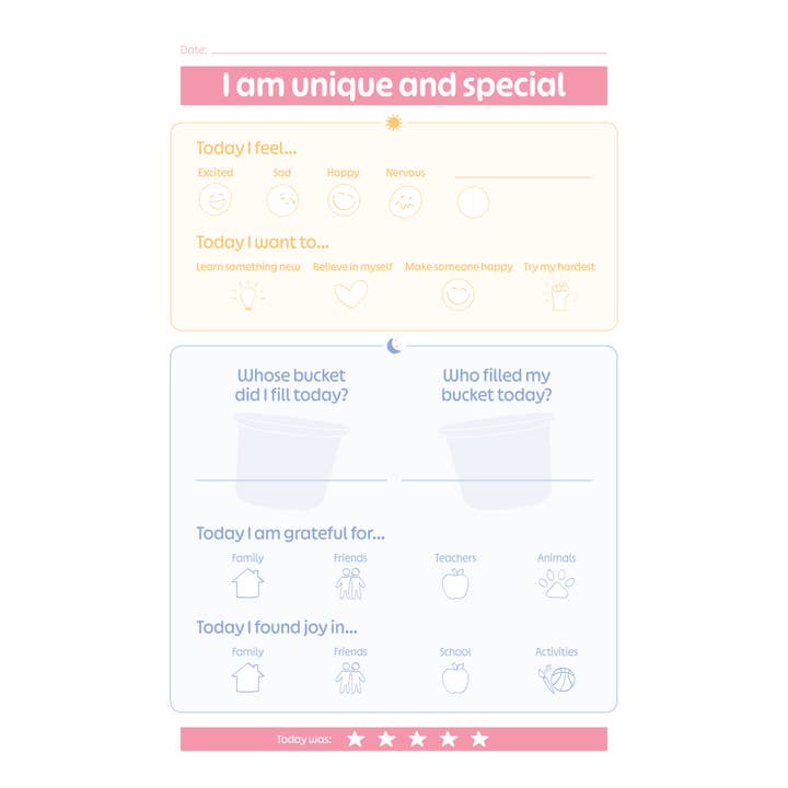 Sunshine & Agape - Vendita all'ingrosso Diario/Agenda - Bambini - Diario della Gratitudine per la Famiglia K-1 - Copertina Oceano Linea1