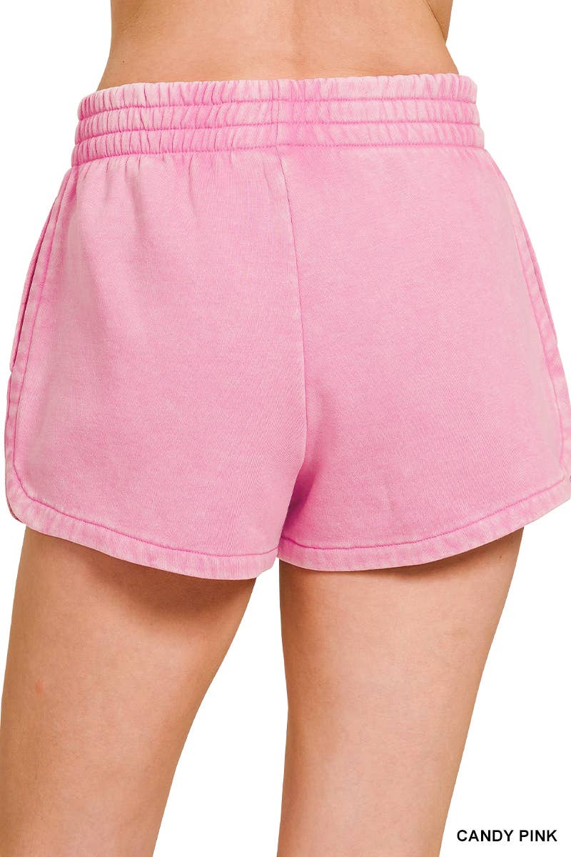 Vanilla Monkey - Wholesale Lounge Shorts - Women's - Acid Washed Elastic Waistband Dolphin Shorts23