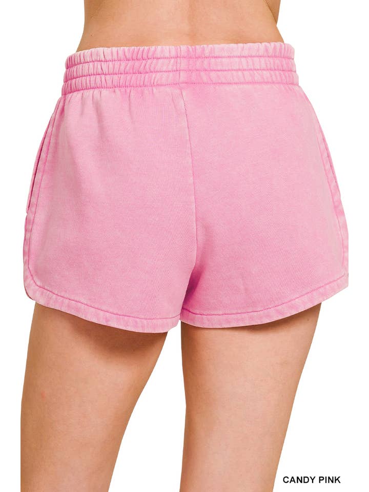 Vanilla Monkey - Wholesale Lounge Shorts - Women's - Acid Washed Elastic Waistband Dolphin Shorts23