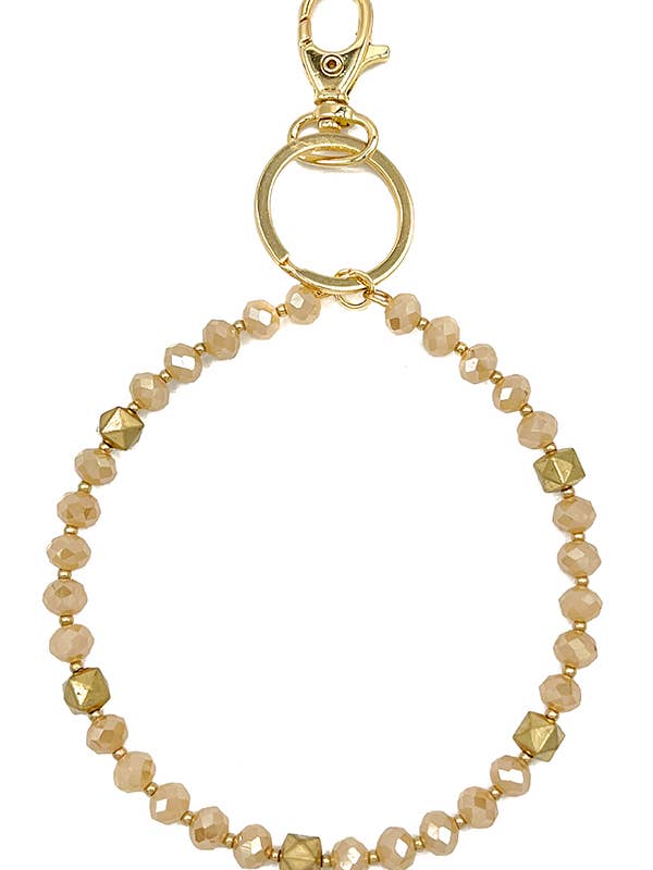 Portachiavi con perline di vetro sfaccettate per la vendita all'ingrosso da parte di Andrea Bijoux