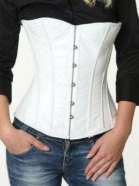 Real leather halfbust steel-boned authentic heavy corset, different colors, waist training corset. for wholesale by corsettery