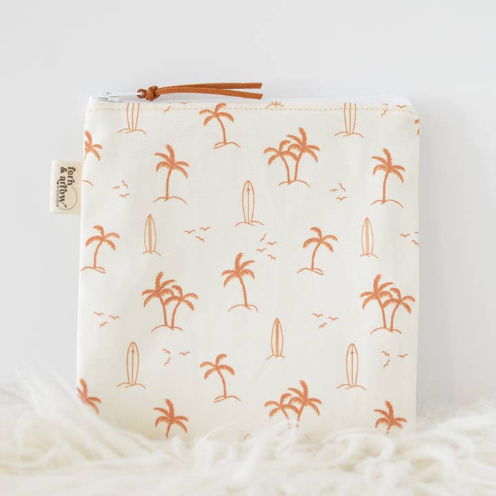 Palms Water Resistant PUL Wet / Dry Bag - White Rust for wholesale by Fern & Arrow