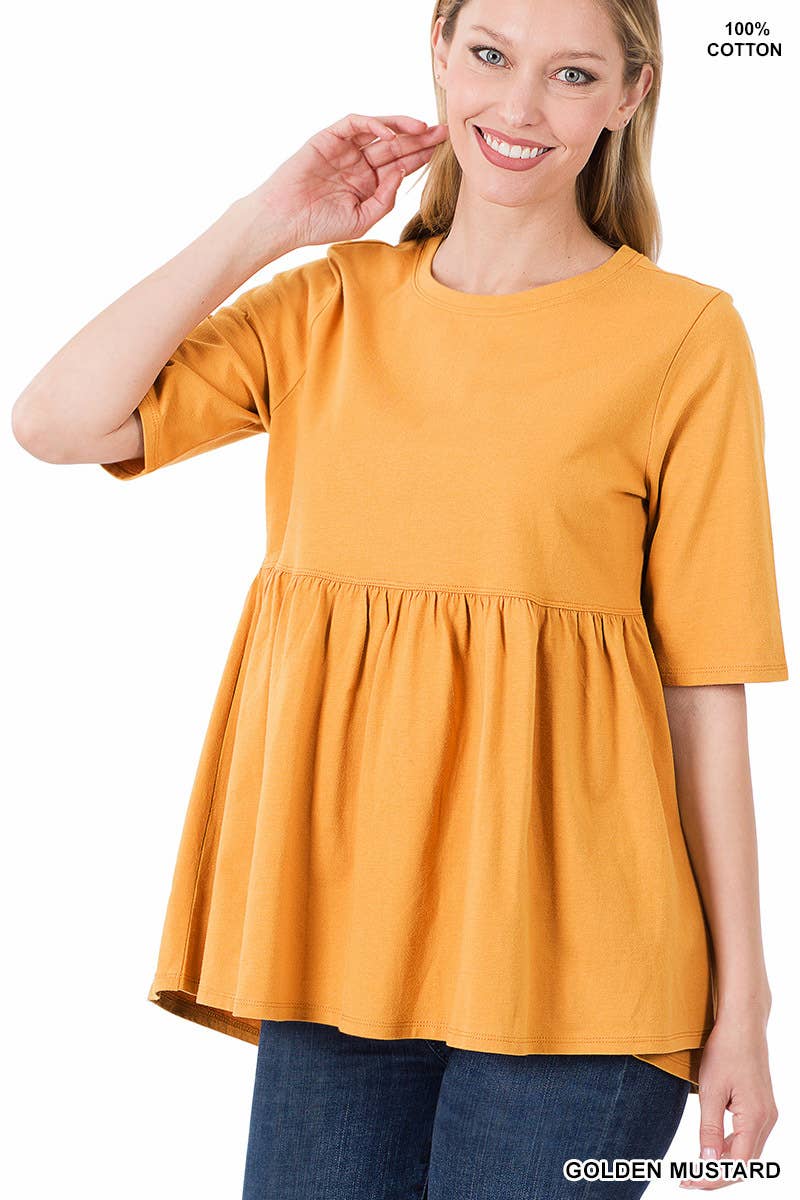 42POPS - Vendita all'ingrosso Tunica - Donna - ",,..._ Tunica in Cotone con Arricciatura a Vita Impero1