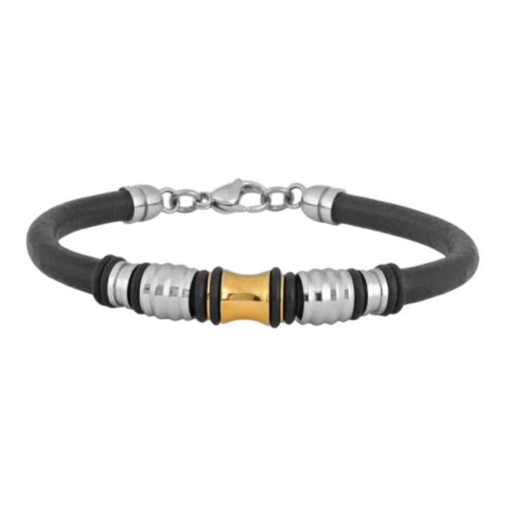 Triumph Smooth Leather Bracelet 316L for wholesale by Pacific Trading