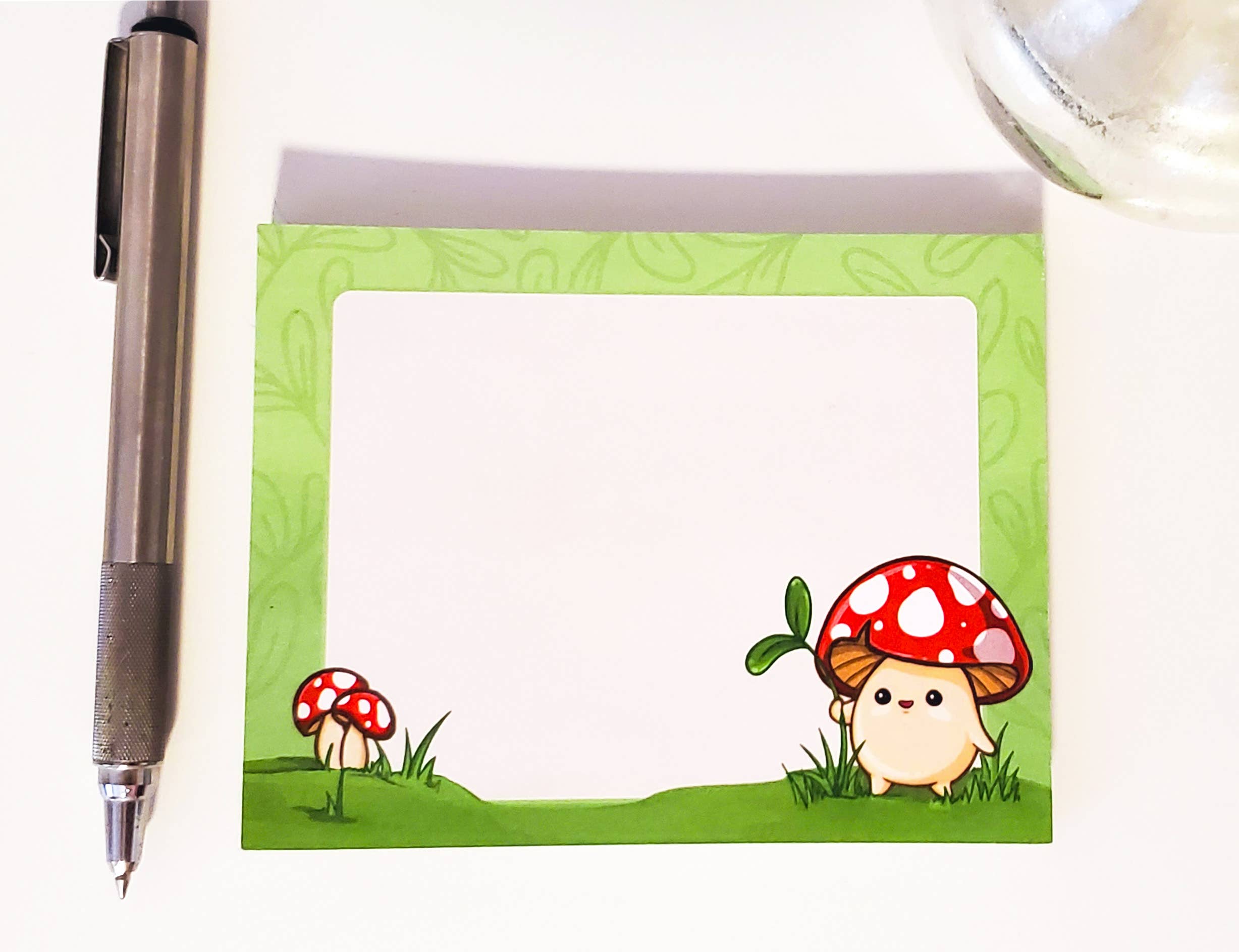 Atomik Cupcake Designs - Wholesale Notepad - Cute Mushroom Kawaii Memo Pad | 4.5x3.5 Inch Sticky Pad1