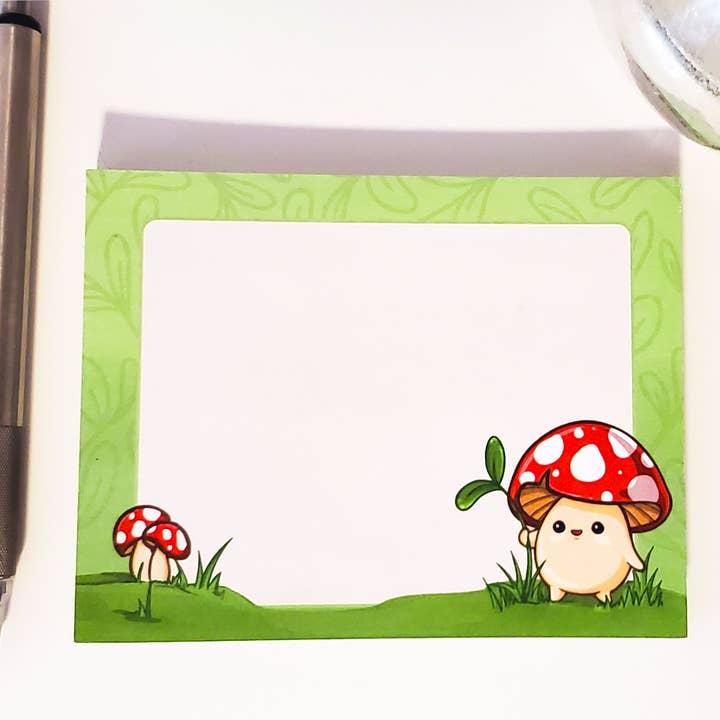 Atomik Cupcake Designs - Wholesale Notepad - Cute Mushroom Kawaii Memo Pad | 4.5x3.5 Inch Sticky Pad1